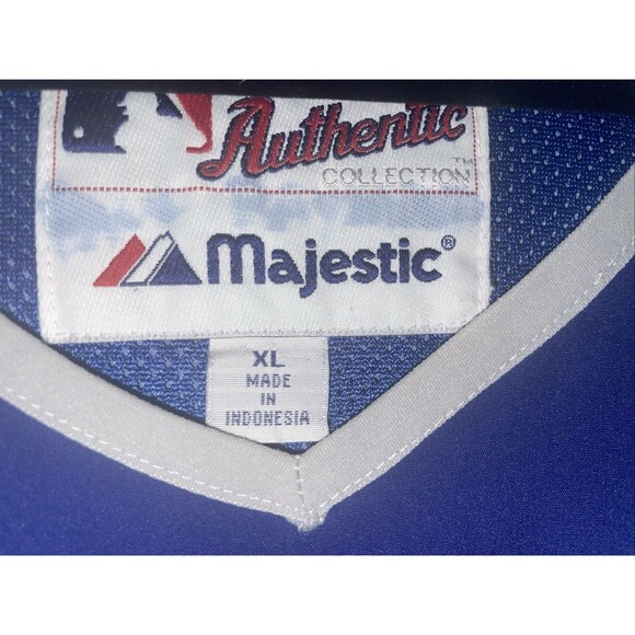VTG Majestic Authentic Los Angeles Dodgers Batting Cage Jacket Mens XL Blue EUC - Picture 3 of 9